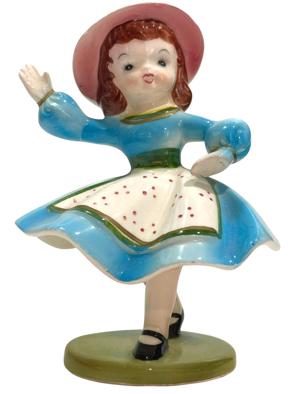Vintage 1950s Nippon Yoko Boeki Co Kitschy Dancing Girl Porcelain Figurine Japan